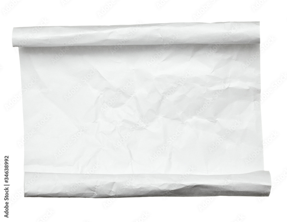 Obraz premium white crumpled curled note paper
