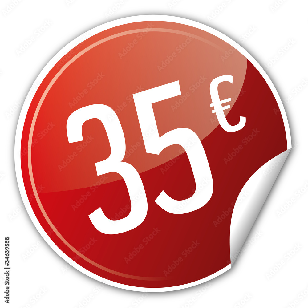 Button Rabatt - 35€ euro sparen reduziert rot Button Rabatt - 35€ euro sparen reduziert rot