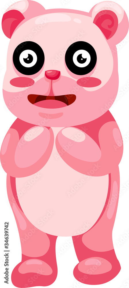 Fototapeta premium illustration cartoon pink panda vector file