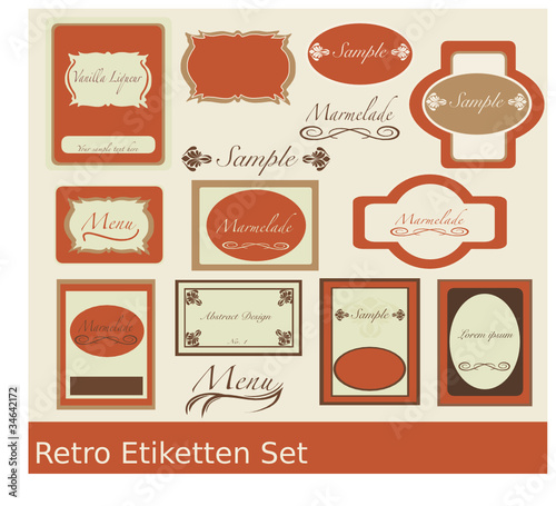 retro etiketten set