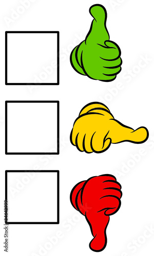 Thumb Up, Middle & Down To Tick A Box