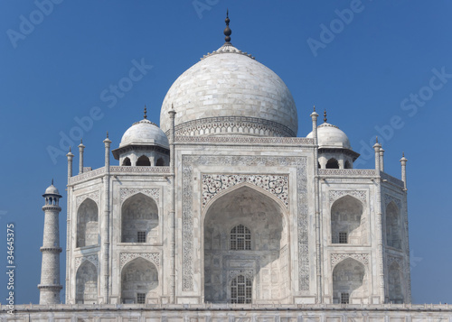 Taj Mahal mausoleum in the morning sun at India's Agra.