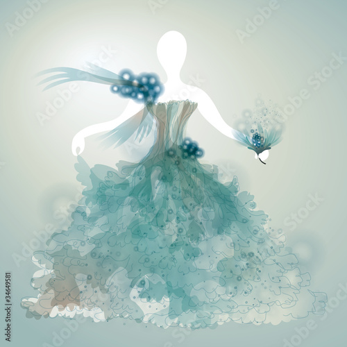 WEEDING / Abstract flower dress