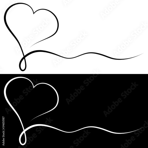 Condolence Card Single Black Heart