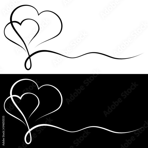 Condolence Card 2 Black Hearts