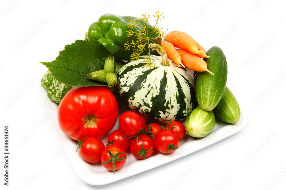 fresh vegetables on a plate fresh vegetables on a plate
