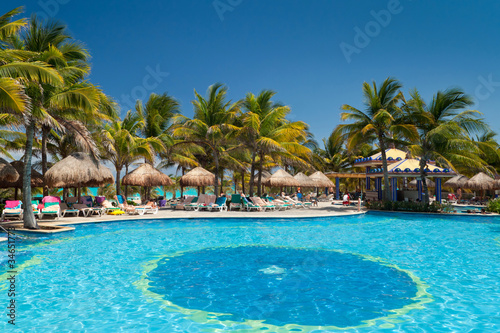Tropical swimming pool in Mexico