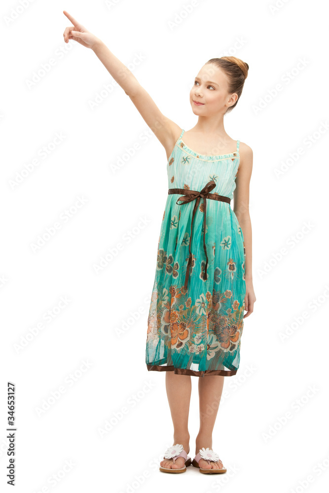 Fototapeta premium teenage girl pointing her finger