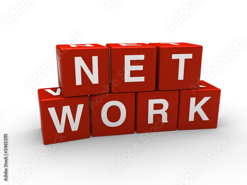 3d network red cube