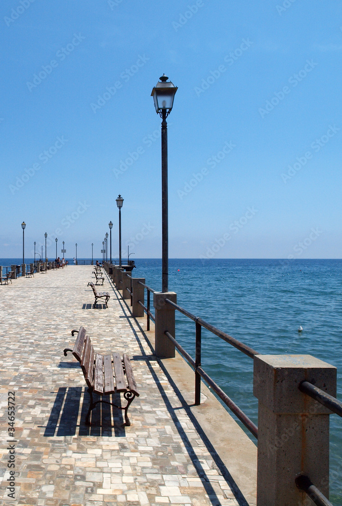 Pier of alassio, mediterranean sea, italy