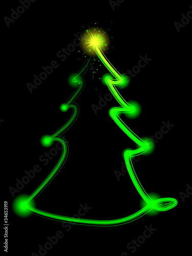 Light trail Christmas tree