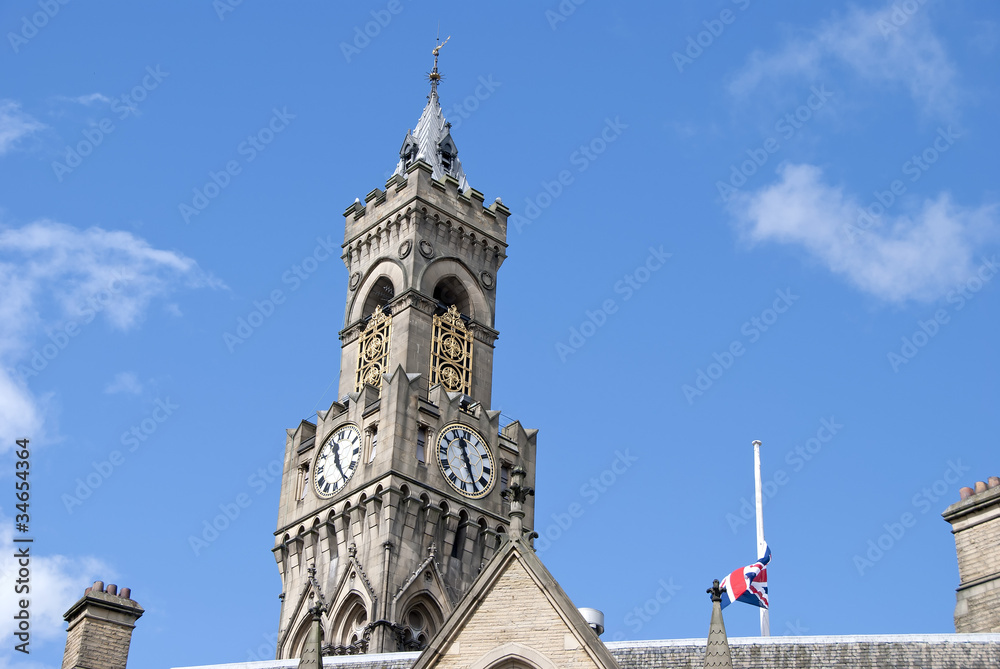 Ornate Clocktower of a British Town Hall