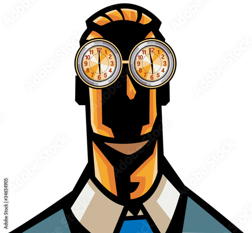 Close-up of man wearing glasses