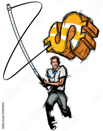 Close-up of man holding fishing rod