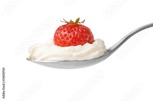 Dessert strawberry whip cream