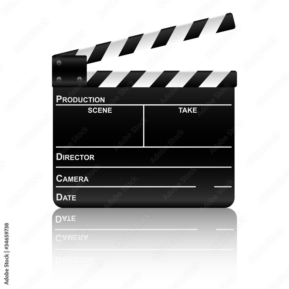 Obraz premium clapper boards with reflection