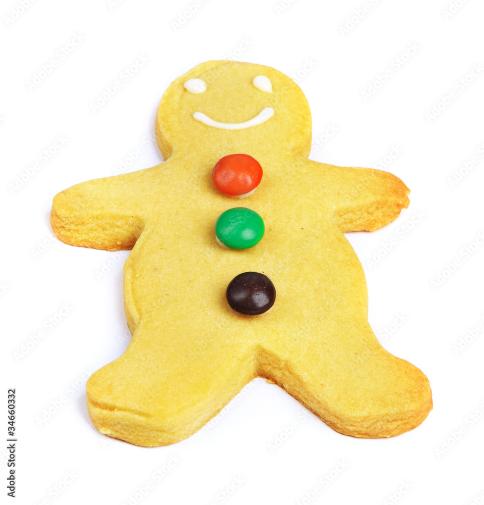 Naklejka premium Gingerbread man cookie