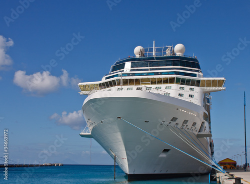 Huge Cruise Ship Tied to Pier © dbvirago