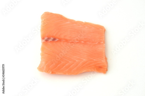 raw fresh salmon on white background