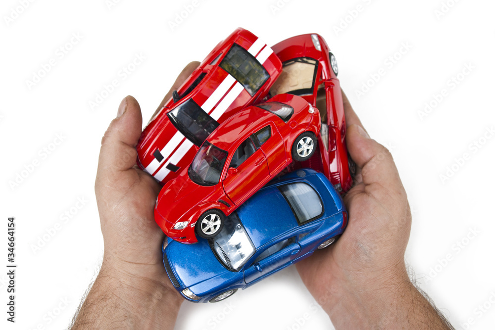 Cars in men's hands Cars in men's hands