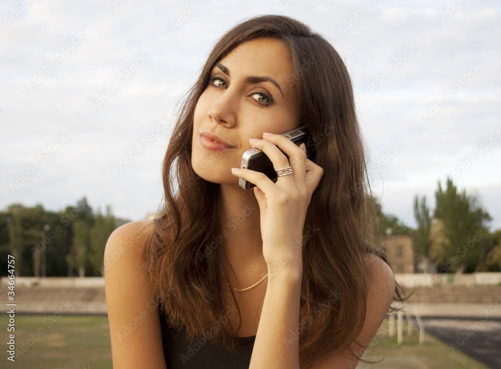 Pretty girl talking on the phone