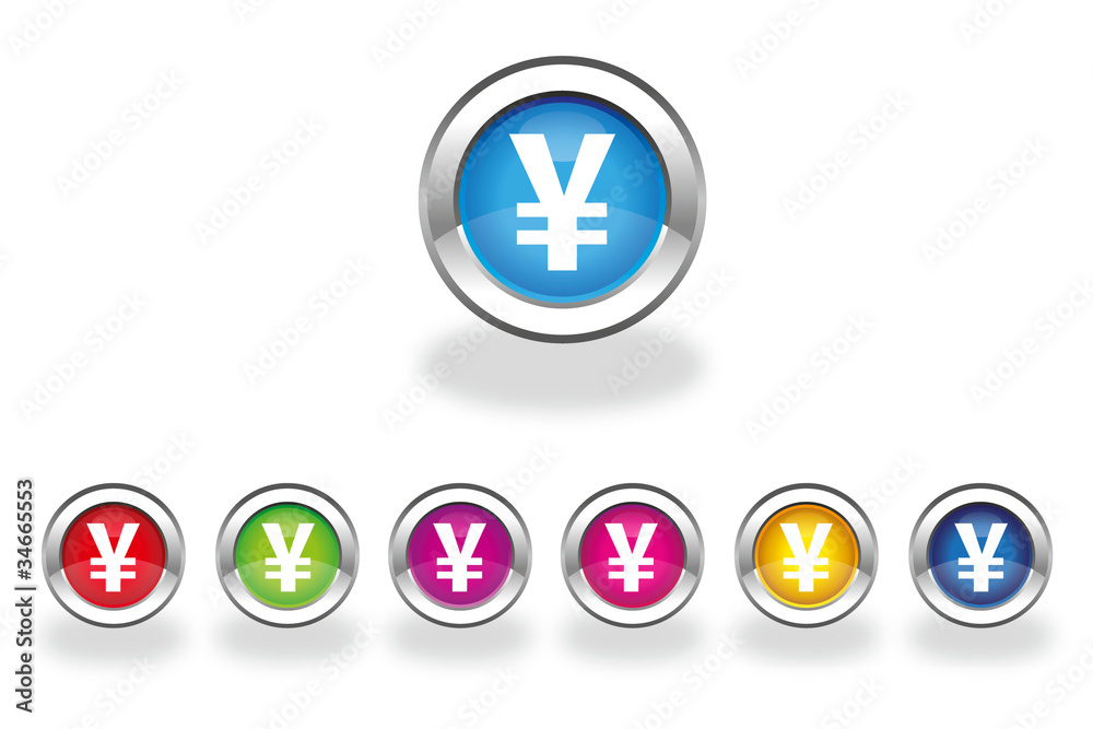 Yen Currency icon/button Yen Currency icon/button