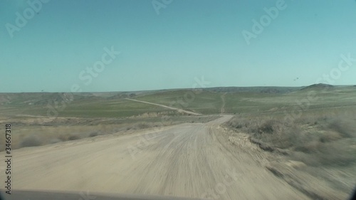 driving in  desert