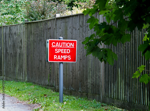 Bilde på lerret Caution Speed Ramps road sign