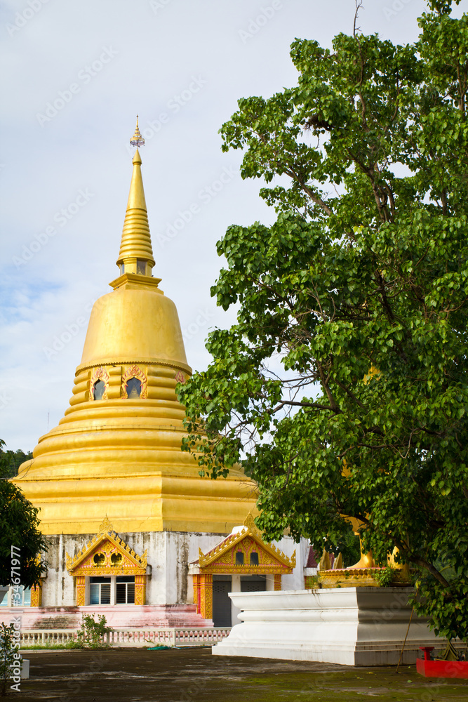 Pagoda and spiritual Bodhi tree at Wat Klong Rua, Thailand Pagoda and spiritual Bodhi tree at Wat Klong Rua, Thailand