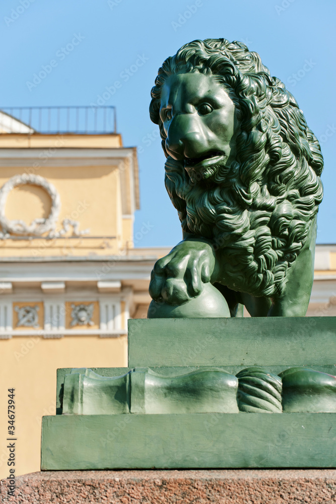 Lion sculpture around Palace Bridge, Saint Petersburg