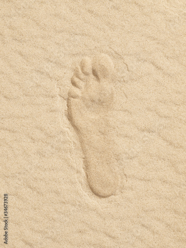 footprint at the sand