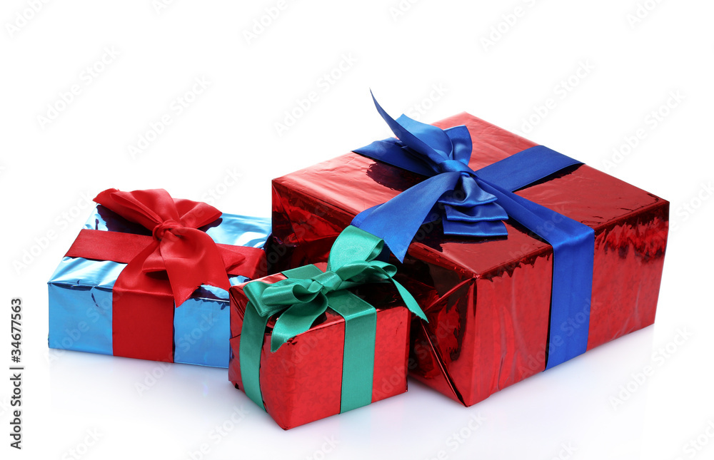 Fototapeta premium beautiful gifts isolated on white