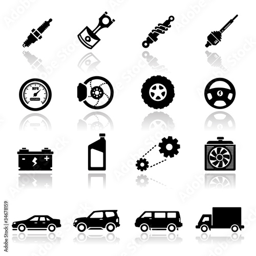 Icons set Auto parts