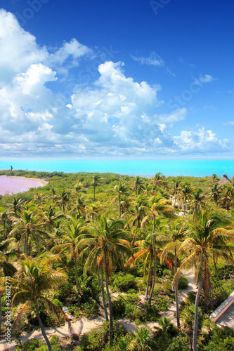 Wallpaper Mural aerial view Contoy tropical caribbean island Mexico Torontodigital.ca