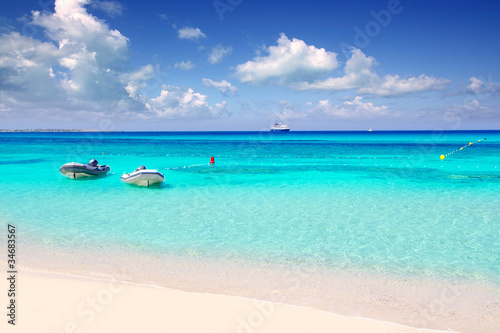 Illetas illetes beachn turquoise Formentera island photo