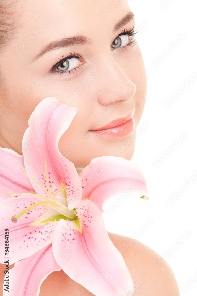 Cute woman with flower Cute woman with flower