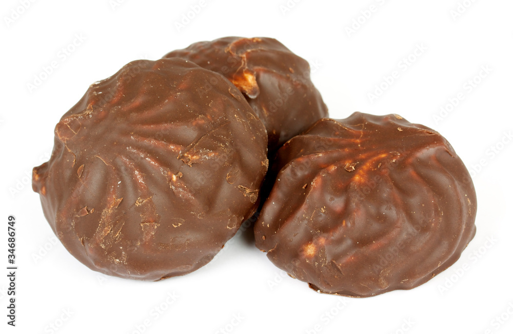 souffle in a dark chocolate on white background souffle in a dark chocolate on white background