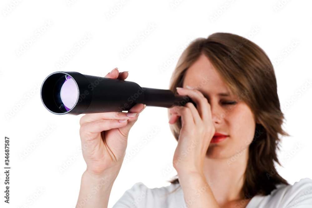 woman with telescope woman with telescope