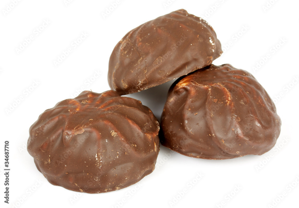souffle in a dark chocolate on white background souffle in a dark chocolate on white background