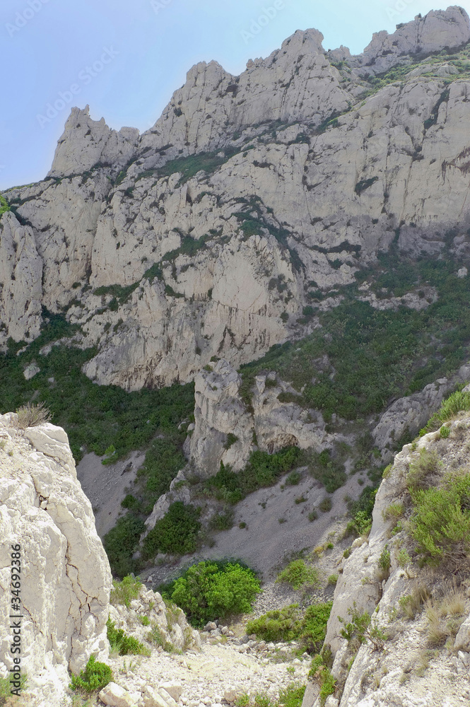 Felswand in den französischen Calnques