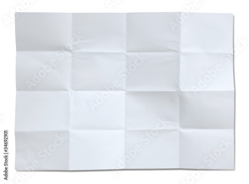 Fototapeta Naklejka Na Ścianę i Meble -  Crumpled white paper isolated