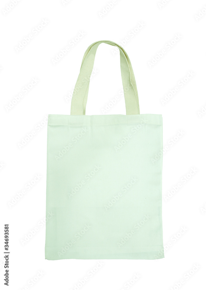White cotton bag on white isolated background White cotton bag on white isolated background