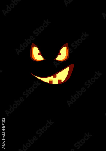 Scary smile, appearing out of the darkness