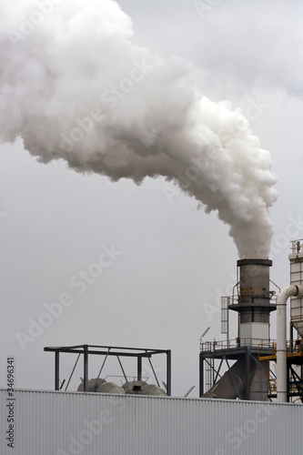 Chimney and white smoke