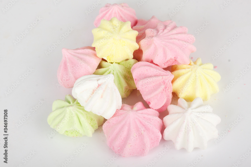 Isolated marshmallow cakes Isolated marshmallow cakes