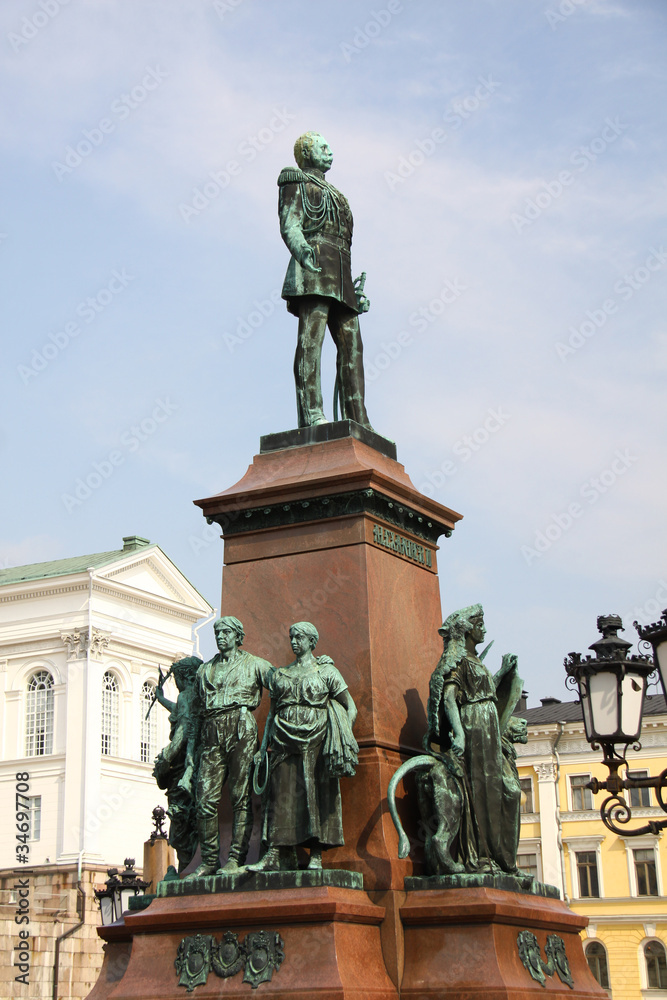 Statue Alexander II in Helsinki Finland