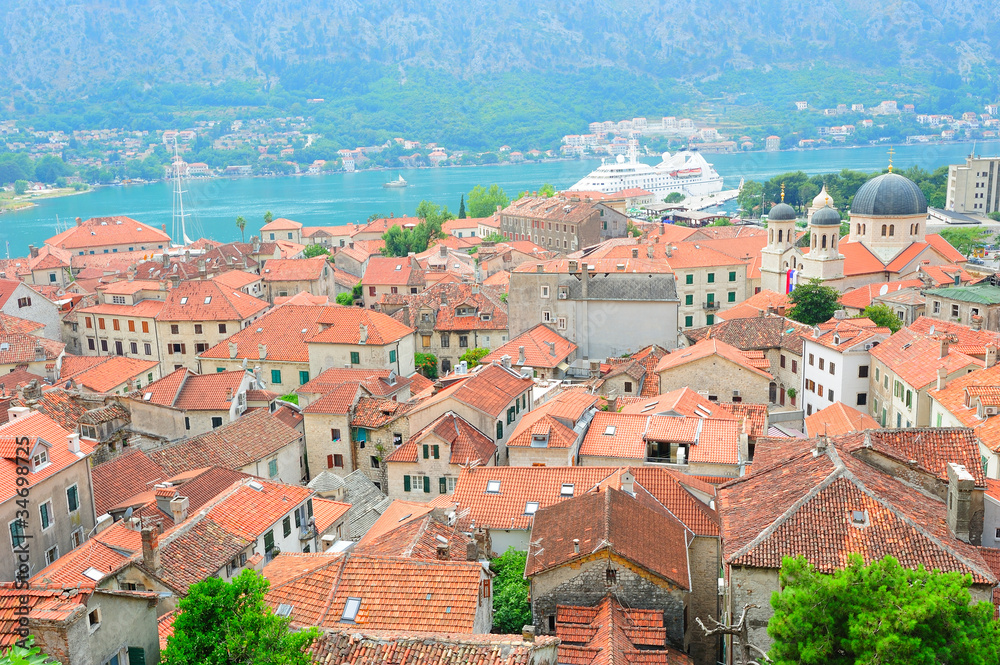 View to the ancient town of Kotor (UNESCO World Heritage Site)