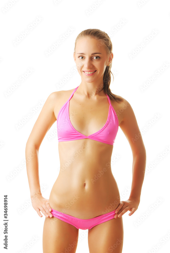 Sexy tan woman in bikini