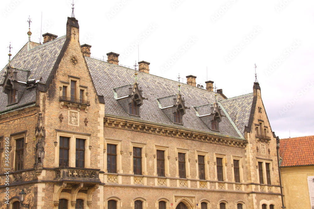 Fototapeta premium Old Prague city view - old buildings
