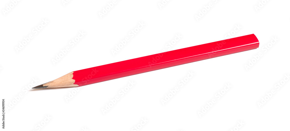 red pencil isolated on a white background red pencil isolated on a white background